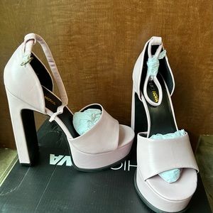 Pink platform heels